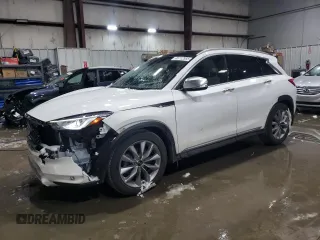 2021 Infiniti QX50 LUXE with VIN 3PCAJ5BB2MF111685, listed as a Copart auction lot 45712985 with 66,652 mi miles and Salvage Title. Bid and sale history available at carsss.com. Image 1.