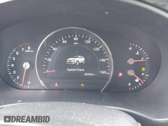 2019 Kia Sorento EX Sport V6 with VIN 5XYPH4A56KG525795, listed as a IAAI auction lot 41321008 with 66,583 mi miles. Bid and sale history available at carsss.com. Image 7.