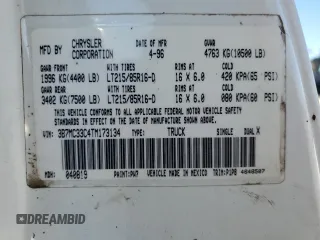 1996 Dodge Ram 3500 with VIN 3B7MC33C4TM173134, listed as a Copart auction lot 74980844 with 259,918 mi miles and Salvage Title. Bid and sale history available at carsss.com. Image 12.