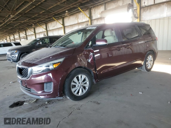 2015 Kia Sedona LX with VIN KNDMB5C13F6033903, listed as a Copart auction lot 88105815 with 234,755 mi miles and Salvage Title. Bid and sale history available at carsss.com. Image 1.