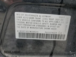 2007 Volkswagen Rabbit z VIN WVWDR71K57W284233, wystawiony jako Copart lot #54092345 z przebiegiem 191 908 mil mil oraz Tytuł czysty. Historia ofert i sprzedaży dostępna na DreamBid. Obrazek 13.