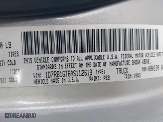 2010 Dodge Ram 1500 SLT with VIN 1D7RB1GT6AS112613, listed as a IAAI auction lot 41641379 with 339,601 mi miles. Bid and sale history available at carsss.com. Image 9.