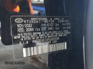 2023 Genesis G80 z VIN KMTGE4S1XPU005594, wystawiony jako Copart lot #59148875 z przebiegiem 20 576 mil mil oraz Nie do naprawy • Non repairable. Historia ofert i sprzedaży dostępna na DreamBid. Obrazek 12.