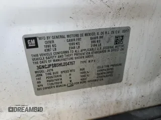 2017 Chevrolet Trax LT with VIN 3GNCJPSB5HL204767, listed as a Copart auction lot 42037555 with 91,537 mi miles and Salvage Title. Bid and sale history available at carsss.com. Image 15.