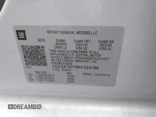 2019 Chevrolet Silverado 2500HD LTZ with VIN 1GC1KTEY0KF116765, listed as a IAAI auction lot 41941751 with 1 mi miles. Bid and sale history available at carsss.com. Image 9.