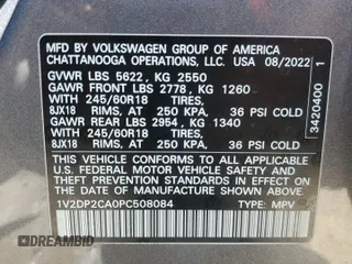2023 Volkswagen Atlas SE with VIN 1V2DP2CA0PC508084, listed as a Copart auction lot 56982125 with 45,156 mi miles and Salvage title. Bid and sale history available at DreamBid. Image 13.