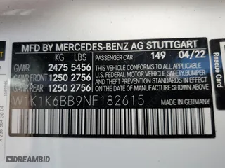 2022 Mercedes-Benz E-Class AMG E 53 with VIN W1K1K6BB9NF182615, listed as a Copart auction lot 42868013 with 7,557 mi miles. Bid and sale history available at carsss.com. Image 12.