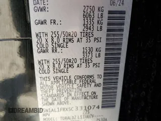 2025 Infiniti QX60 with VIN 5N1AL1FRXSC331074, listed as a Copart auction lot 48482905 with 7,769 mi miles and Salvage title. Bid and sale history available at DreamBid. Image 14.