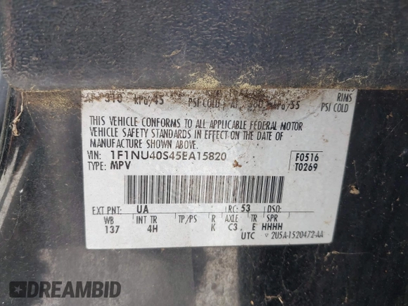 2005 Ford Excursion с VIN 1F1NU40S45EA15820, выставлен на аукционе IAAI как лот 42470100 с пробегом 124 004 миль миль и . История ставок и продаж доступна на DreamBid. Изображение 9.