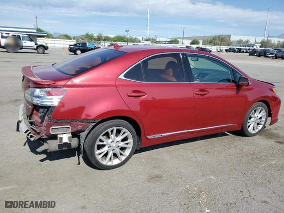 2010 Lexus HS 250h with VIN JTHBB1BA0A2017349, listed as a Copart auction lot 63710204 with 166,622 mi miles and Salvage Title. Bid and sale history available at carsss.com. Image 3.