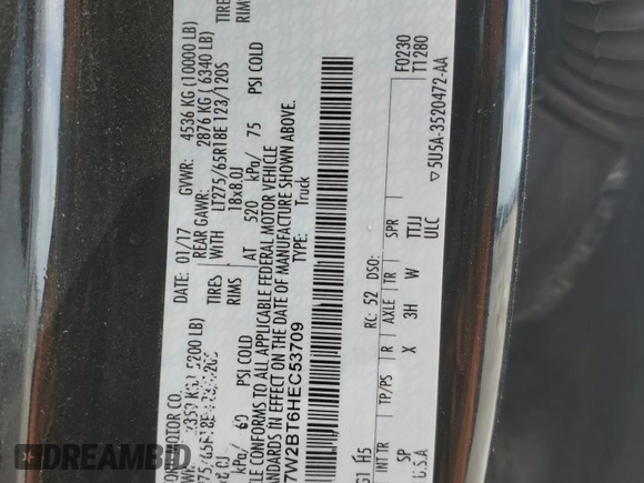 2017 Ford F-250 Lariat z VIN 1FT7W2BT6HEC53709, wystawiony jako Copart lot #54192075 z przebiegiem 272 966 mil mil oraz Szkoda całkowita • Salvage title. Historia ofert i sprzedaży dostępna na DreamBid. Obrazek 12.