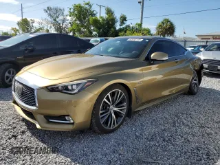 2019 Infiniti Q60 Luxe with VIN JN1EV7EK5KM230013, listed as a Copart auction lot 62633145 with 64,388 mi miles and Salvage title. Bid and sale history available at DreamBid. Image 1.