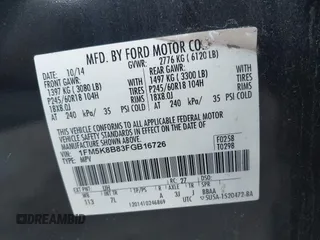 2015 Ford Explorer z VIN 1FM5K8B83FGB16726, wystawiony jako IAAI lot #42148387 z przebiegiem 155 696 mil mil oraz . Historia ofert i sprzedaży dostępna na DreamBid. Obrazek 9.