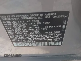 2024 Volkswagen Atlas SE с VIN 1V2WR2CA5RC523976, выставлен на аукционе IAAI как лот 41092917 с пробегом 28 065 миль миль и . История ставок и продаж доступна на DreamBid. Изображение 9.