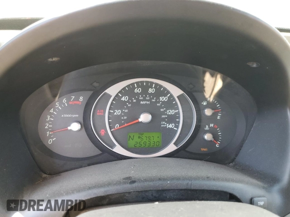 2008 Hyundai Tucson SE with VIN KM8JN12D58U811174, listed as a Copart auction lot 52768855 with 259,330 mi miles and Salvage Title. Bid and sale history available at carsss.com. Image 9.