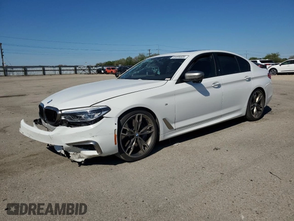 2018 BMW 5 Series M550i xDrive with VIN WBAJB9C51JB287233, listed as a Copart auction lot 55899505 with Not provided miles and Salvage title. Bid and sale history available at DreamBid. Image 1.