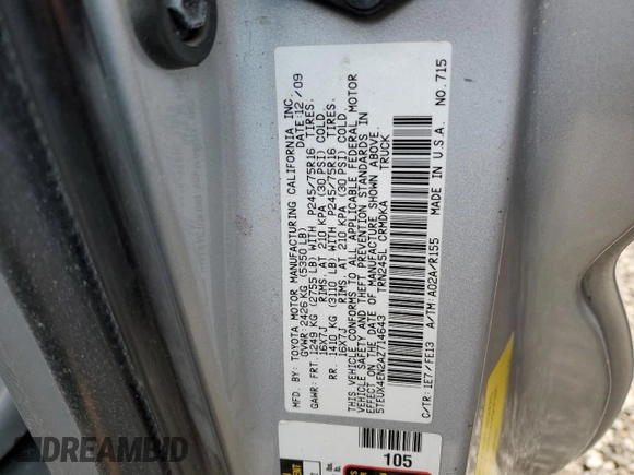 2010 Toyota Tacoma with VIN 5TEUX4EN2AZ714643, listed as a Copart auction lot 45962485 with 0 mi miles and Salvage Title. Bid and sale history available at carsss.com. Image 12.