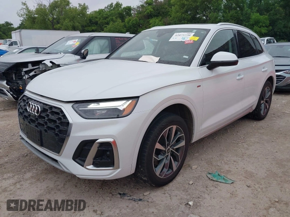 2023 Audi Q5 S line Premium Plus with VIN WA1EAAFY9P2053732, listed as a IAAI auction lot 42075720 with 51,553 mi miles. Bid and sale history available at carsss.com. Image 2.