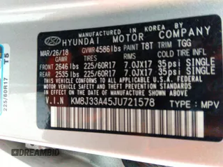 2018 Hyundai Tucson SEL Plus z VIN KM8J33A45JU721578, wystawiony jako IAAI lot #35888463 z przebiegiem 79 377 mil mil oraz . Historia ofert i sprzedaży dostępna na DreamBid. Obrazek 9.