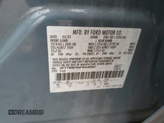 2023 Ford Maverick XL с VIN 3FTTW8F90PRA49967, выставлен на аукционе Copart как лот 55772845 с пробегом 66 622 миль миль и Списание • Salvage title. История ставок и продаж доступна на DreamBid. Изображение 12.