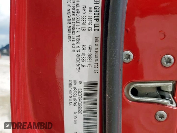 2013 Dodge Dart SXT with VIN 1C3CDFBA4DD289395, listed as a Copart auction lot 60328145 with 157,292 mi miles and Salvage title. Bid and sale history available at DreamBid. Image 12.