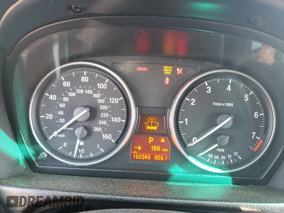 2010 BMW 3 Series 328i xDrive with VIN WBAPK5C52AA646887, listed as a Copart auction lot 52329525 with 163,249 mi miles and Salvage title. Bid and sale history available at DreamBid. Image 9.