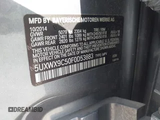 2015 BMW X3 xDrive28i with VIN 5UXWX9C50F0D53883, listed as a IAAI auction lot 42005760 with 127,339 mi miles and . Bid and sale history available at DreamBid. Image 9.