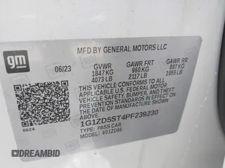 2023 Chevrolet Malibu LT with VIN 1G1ZD5ST4PF239230, listed as a IAAI auction lot 42216033 with 47,268 mi miles and . Bid and sale history available at DreamBid. Image 9.