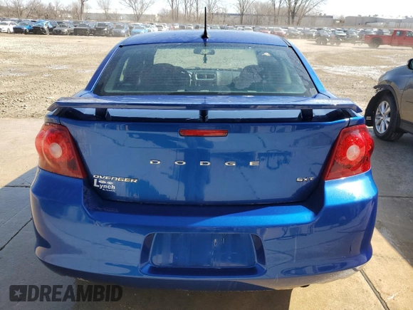 2012 Dodge Avenger SXT with VIN 1C3CDZCB8CN183341, listed as a Copart auction lot 49246745 with 141,654 mi miles and Salvage Title. Bid and sale history available at DreamBid. Image 6.