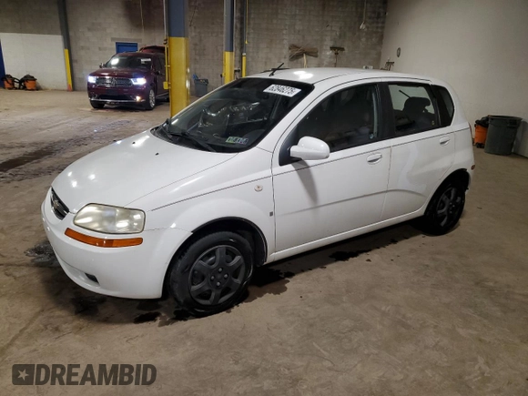 2007 Chevrolet Aveo LS with VIN KL1TD66677B778088, listed as a Copart auction lot 62846275 with Not provided miles and Salvage title. Bid and sale history available at DreamBid. Image 1.