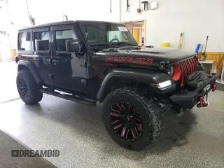 2020 Jeep Wrangler Unlimited Sahara z VIN 1C4HJXEN8LW118599, wystawiony jako Copart lot #60687535 z przebiegiem 74 824 mil mil oraz Czysty tytuł • Clean title. Historia ofert i sprzedaży dostępna na DreamBid. Obrazek 4.