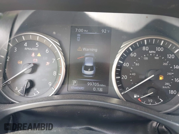 2019 Infiniti Q50 Luxe z VIN JN1EV7APXKM519048, wystawiony jako IAAI lot #42767526 z przebiegiem 99 705 mil mil oraz . Historia ofert i sprzedaży dostępna na DreamBid. Obrazek 7.