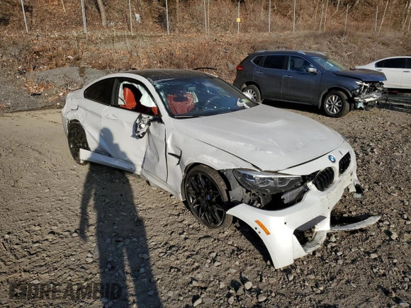 2018 BMW M4 with VIN WBS4Y9C57JAA92303, listed as a Copart auction lot 38811093 with 0 mi miles. Bid and sale history available at carsss.com. Image 4.
