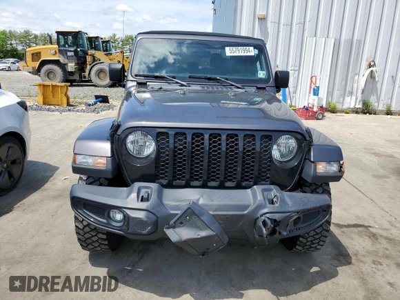 2021 Jeep Gladiator Sport S с VIN 1C6HJTAG0ML586532, выставлен на аукционе Copart как лот 55791994 с пробегом 37 700 миль миль и Списание • Salvage title. История ставок и продаж доступна на DreamBid. Изображение 5.