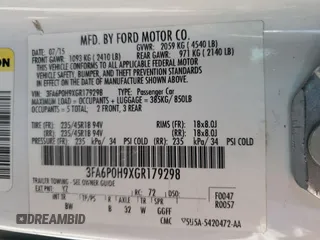 2016 Ford Fusion SE with VIN 3FA6P0H9XGR179298, listed as a Copart auction lot 50993345 with 164,299 mi miles and Salvage Title. Bid and sale history available at carsss.com. Image 12.