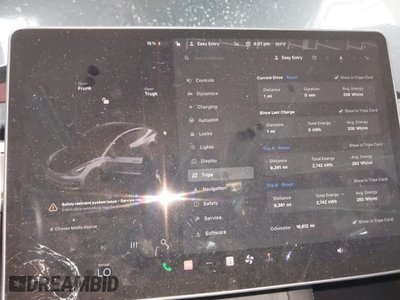 2023 Tesla Model 3 with VIN 5YJ3E1EAXPF669538, listed as a IAAI auction lot 40329679 with 16,612 mi miles and . Bid and sale history available at DreamBid. Image 7.