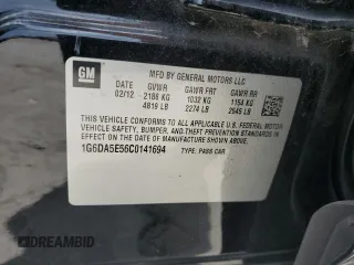 2012 Cadillac CTS with VIN 1G6DA5E56C0141694, listed as a Copart auction lot 54445595 with 97,873 mi miles and Non repairable. Bid and sale history available at DreamBid. Image 12.