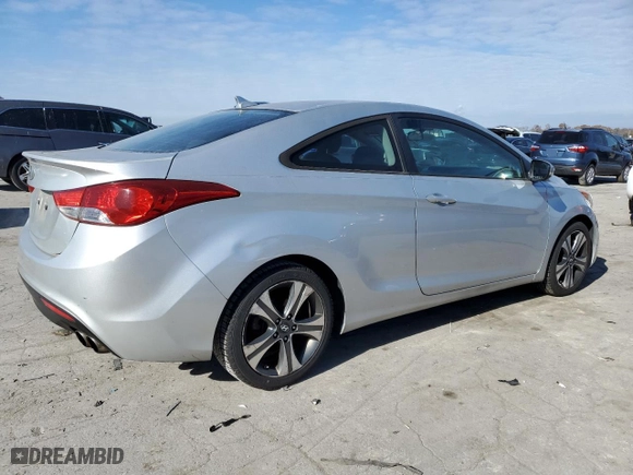 2013 Hyundai Elantra Coupe GS PZEV with VIN KMHDH6AE1DU001580, listed as a Copart auction lot 83055824 with 134,921 mi miles and Salvage Title. Bid and sale history available at carsss.com. Image 3.