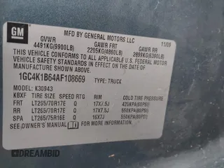 2010 Chevrolet Silverado 3500HD with VIN 1GC4K1B64AF108669, listed as a IAAI auction lot 41289721 with 206,448 mi miles and . Bid and sale history available at DreamBid. Image 9.