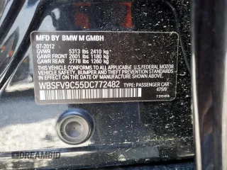 2013 BMW M5 z VIN WBSFV9C55DC772482, wystawiony jako Copart lot #52575345 z przebiegiem 173 513 mil mil oraz Czysty tytuł • Clean title. Historia ofert i sprzedaży dostępna na DreamBid. Obrazek 12.