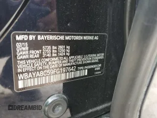2015 BMW 7 Series 750i with VIN WBAYA8C59FG197642, listed as a Copart auction lot 70282884 with 130,853 mi miles and Salvage title. Bid and sale history available at DreamBid. Image 12.