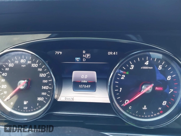 2017 Mercedes-Benz E with VIN WDDZF4JB4HA120585, listed as a IAAI auction lot 41912121 with 107,649 mi miles. Bid and sale history available at carsss.com. Image 7.
