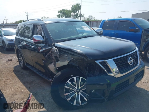 2020 Nissan Armada SL with VIN JN8AY2NC4L9621029, listed as a IAAI auction lot 40178692 with 80,867 mi miles. Bid and sale history available at carsss.com. Image 1.