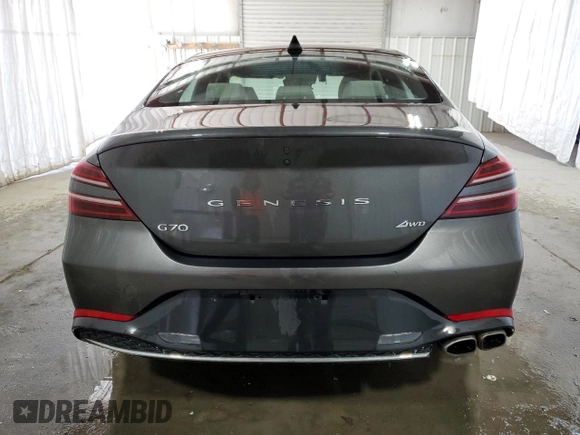 2023 Genesis G70 2.0T with VIN KMTG34TA9PU126959, listed as a Copart auction lot 51536965 with 39,127 mi miles and Non Repairable. Bid and sale history available at carsss.com. Image 6.