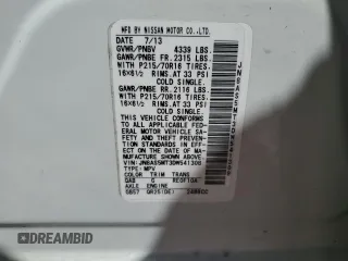2013 Nissan Rogue S with VIN JN8AS5MT3DW541308, listed as a Copart auction lot 46843455 with 92,034 mi miles and Salvage Title. Bid and sale history available at DreamBid. Image 15.