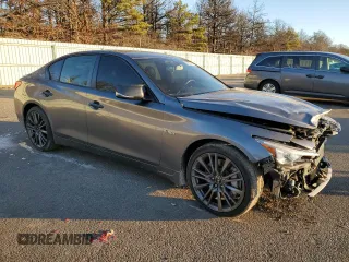 2016 Infiniti Q50 3.0t Red Sport 400 with VIN JN1FV7AR4GM451570, listed as a Copart auction lot 85883704 with 87,050 mi miles and Non Repairable. Bid and sale history available at carsss.com. Image 4.
