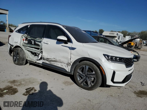 2023 Kia Sorento SX Prestige with VIN KNDRMDLH9P5205172, listed as a Copart auction lot 76367494 with 17,821 mi miles and Salvage title. Bid and sale history available at DreamBid. Image 4.