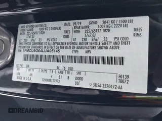 2020 Ford Escape SE z VIN 1FMCU9G64LUA05145, wystawiony jako IAAI lot #41250260 z przebiegiem 60 554 mil mil oraz . Historia ofert i sprzedaży dostępna na DreamBid. Obrazek 9.