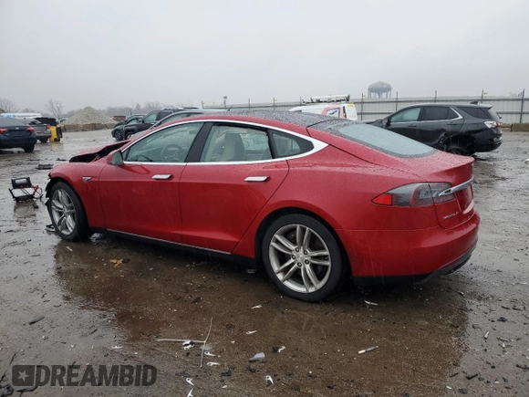 2015 Tesla Model S 85D with VIN 5YJSA1E26FF115945, listed as a Copart auction lot 42994765 with 95,746 mi miles and Salvage Title. Bid and sale history available at carsss.com. Image 2.