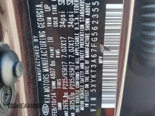 2015 Kia Sorento LX with VIN 5XYKT3A67FG562355, listed as a Copart auction lot 56797445 with 167,441 mi miles and Clean Title. Bid and sale history available at DreamBid. Image 12.